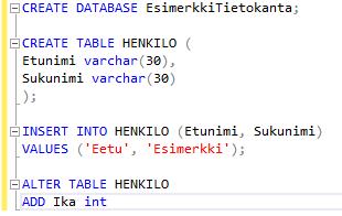 8 2.3 SQL SQL-kielen nimi tulee sanoista Structured Query Language, rakenteellinen kyselykieli.