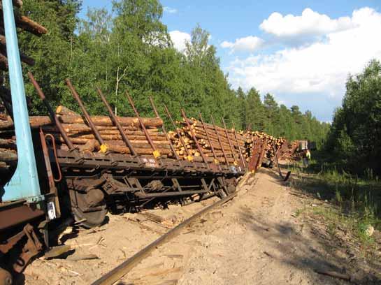 Kuva 2. Bild 2. Figure 2. Suistumispaikka. Kuva junan kulkusuuntaan. Urspårningsplatsen. Bild i tågets färdriktning. The derailment location. Photo in the direction of travel. 1.
