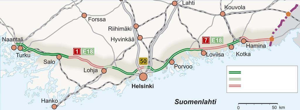 Tavoitteelliset moottoritien liikenteelle avaamisen ajankohdat ovat: - osuus Muurla - Lahnajärvi syksy 2008 - osuus Lahnajärvi - Lohja syksy 2009.