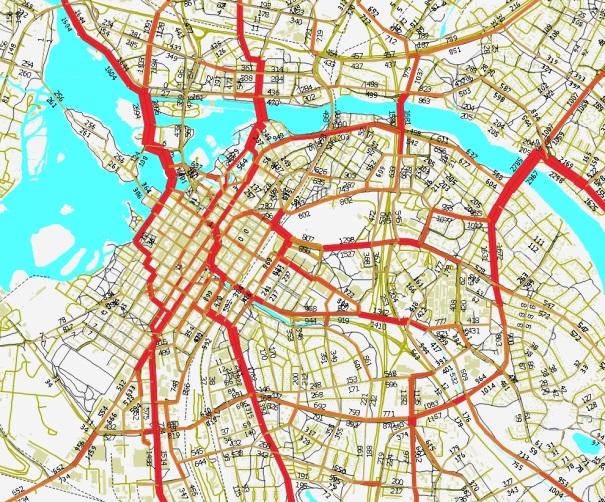 42 3.3 Pyöräilyn liikennemäärävertailut tutkimuskaupungeissa Kaupunkikohtaiset tarkastelut tehtiin ns.