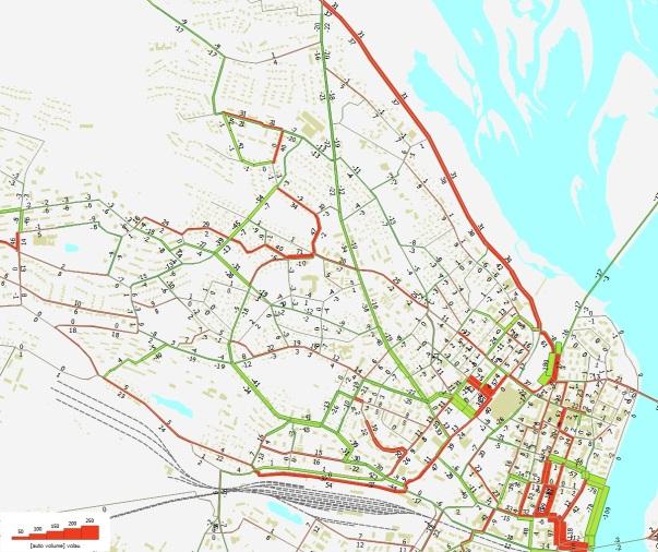 Rovaniemellä liittymäviivytysten huomioon ottaminen (kuva 24) tuottaa selvästi vähemmän muutoksia pyöräilyn sijoittumiseen kuin Oulussa.