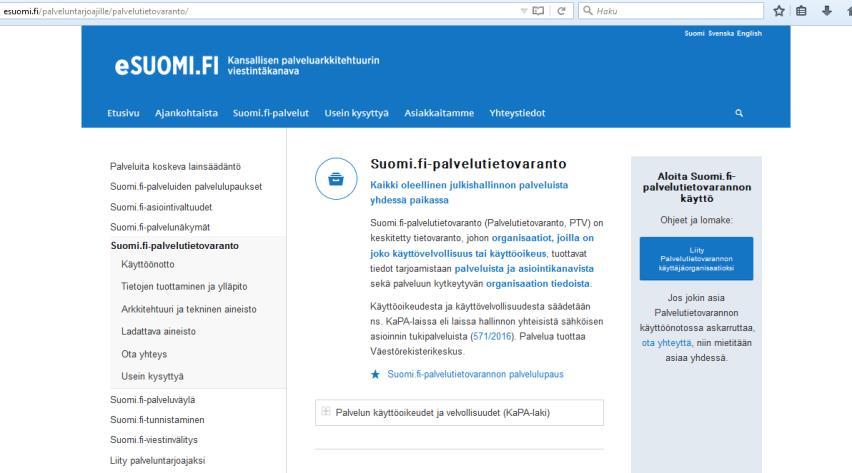 fi Palautelomake PTVkoulutukset, klinikat ja