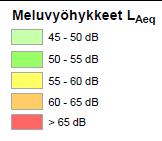 Järvien kohdalla ja rannoilla melutilanne on hyvin lähellä todellista, sillä vesistöissä ei muutoinkaan ole korkeusvaihtelua, vaan melu pääsee leviämään esteettä.