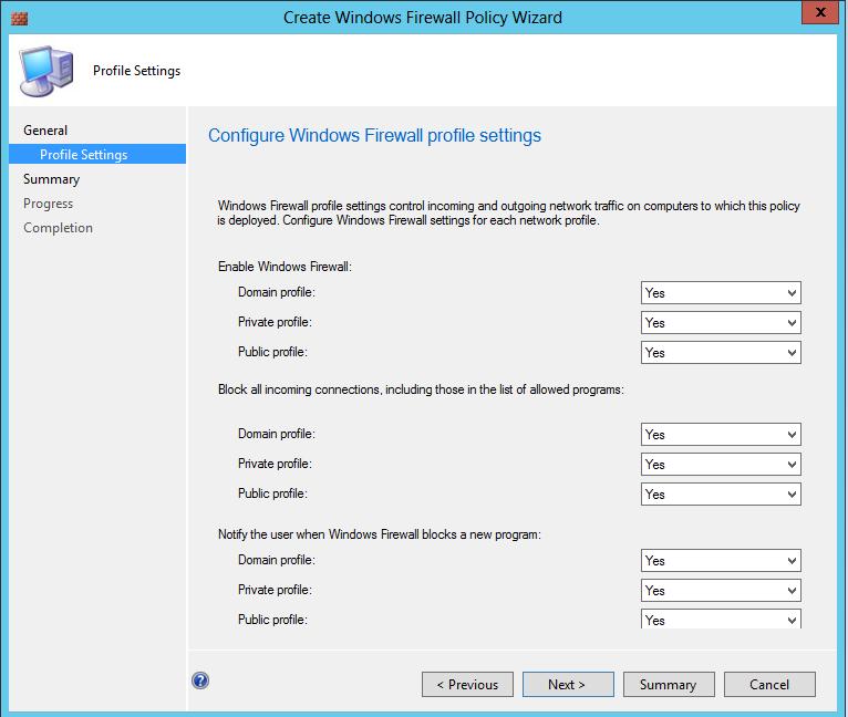 29 Kuva 21. Windows Firewall Policy -asetukset. 5.5 Antimalware policy Seuraavaksi käydään läpi Antimalware Policy -asetuksia.