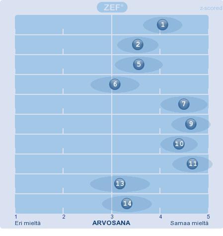 C. Tiimityö 1. Tiimini toiminta on sujuvaa 2. Tiimimme toiminta on tehokasta 3. Kaikki tiimimme jäsenet ottavat vastuun tekemisistään 4. Tiimimme tarkoitus on kaikille selkeä 5.