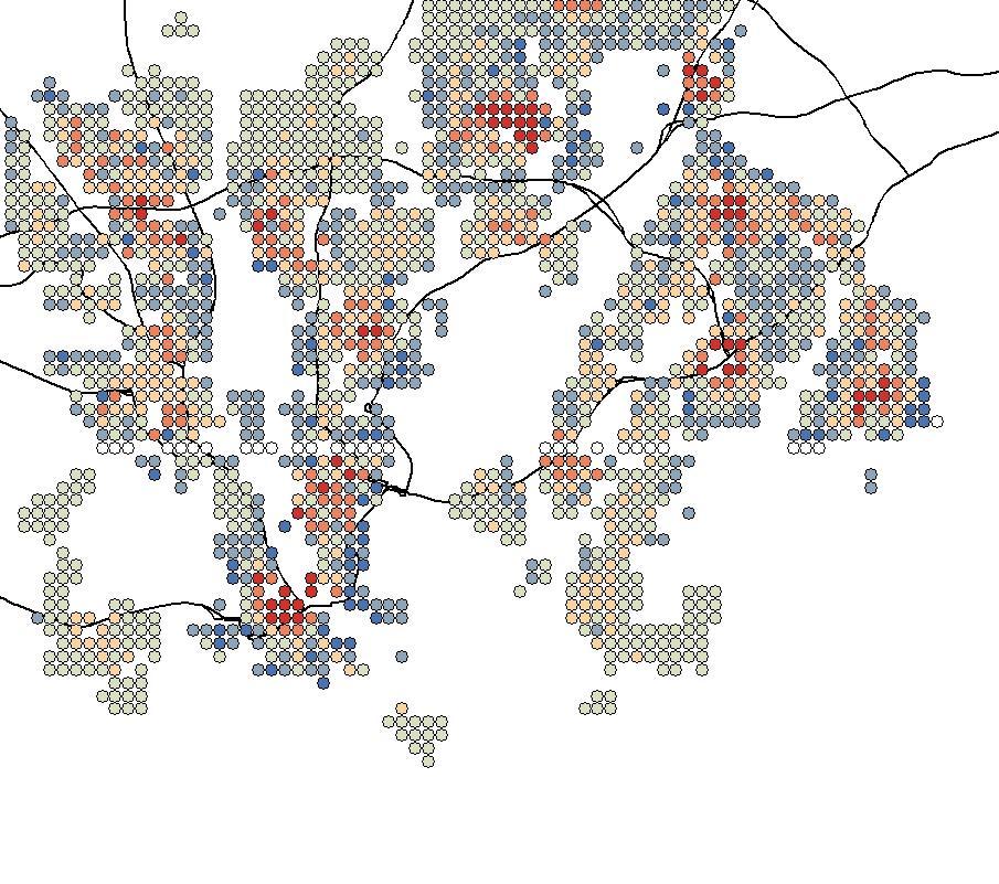 Sosio-ekonomiset ominaisuudet maantieteellisesti painotetussa regressiomallissa (GWR); Geographically Weighted regression GWR mallissa parametrit ovat spatiaalisesti
