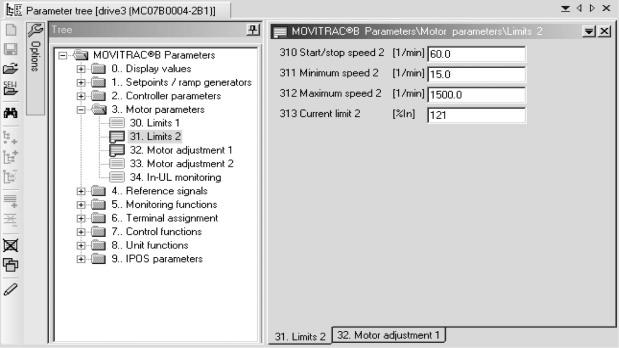 MOVITOOLS MotionStudio-ohjelman toiminta EtherCAT :in kautta Suorittaa toimintoja laitteilla 7 5. Avaa parametripuun kansioita haluttuun solmuun saakka. 6.