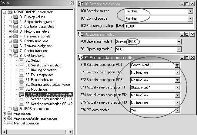 8 I 0 Motion-Control EtherCAT :in kautta MOVIDRIVE B:n asetukset MOVITOOLS MotionStudio-ohjelman avulla 8.2 