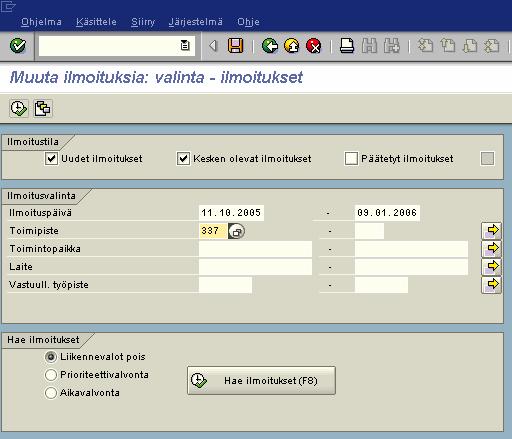 Tuplaklikkaa Hae kunnossapitopyynnit Lisää kenttään Ilmoitustila rastit, millaisia