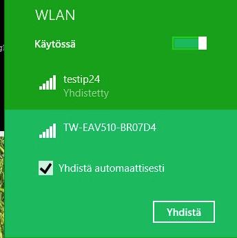 ESIMERKKI WINDOWS 8 / 8.1 KÄYTTÖJÄRJESTELMÄN LANGATTOMASTA KÄYTTÖÖNOTOSTA 1. Avataan ohjauspaneeli 2. Valitaan Verkko- ja jakamiskeskus 3.