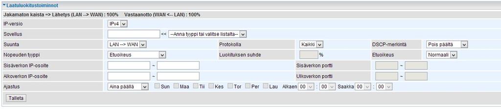 syötä halutut toimialueet Laittamalla rastin päällä-ruutuun, toiminto otetaan käyttöön Sisältösuodatuksen palveluntarjoaja 6.2.