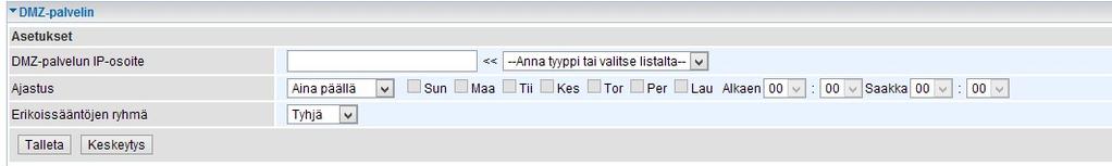 Tarvittavat portit kullekin sovellukselle saadaan sovelluksien omista ohjeista.