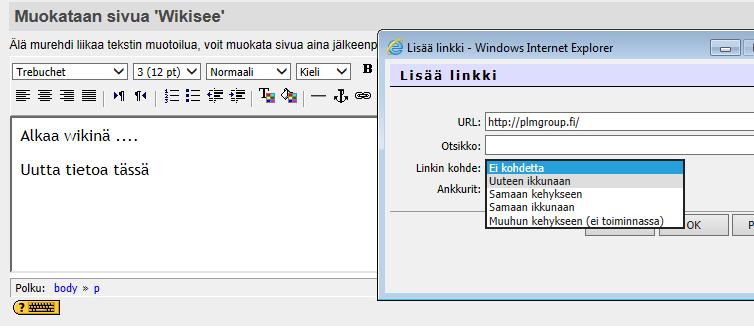 34 Wikin muokkausta Moodlessa: Lisätään esim.