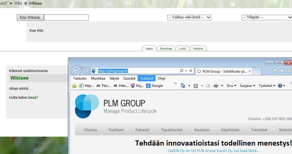 oppimisympäristössä / netissä siihen voidaan viitata