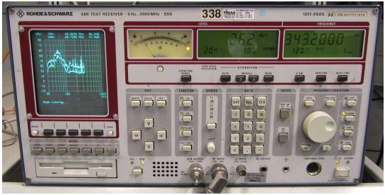 28 Kentänvoimakkuuden vastaanotin Kentänvoimakkuuden vastaanottimella mitattiin emissiosäteilyä taajuudella 30 1 000 MHz.