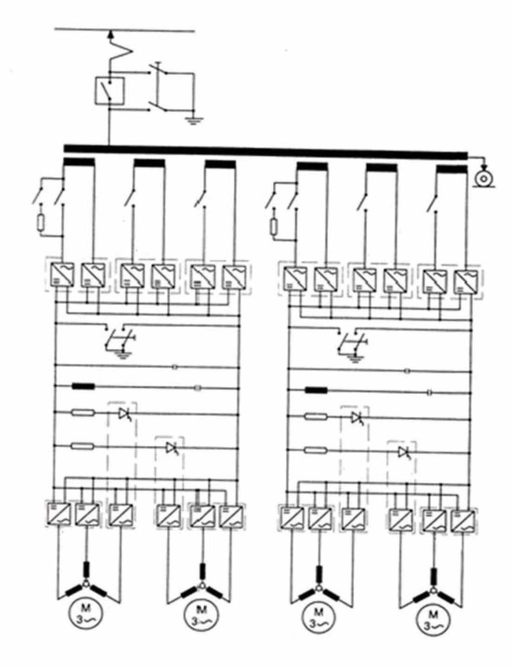 22 Ajoi«*«25 kv 50 Hi Kuva 13. Sm2 moottorijunan yksinkertaistettu pääkaavio [1,s.120] Kuva 14.