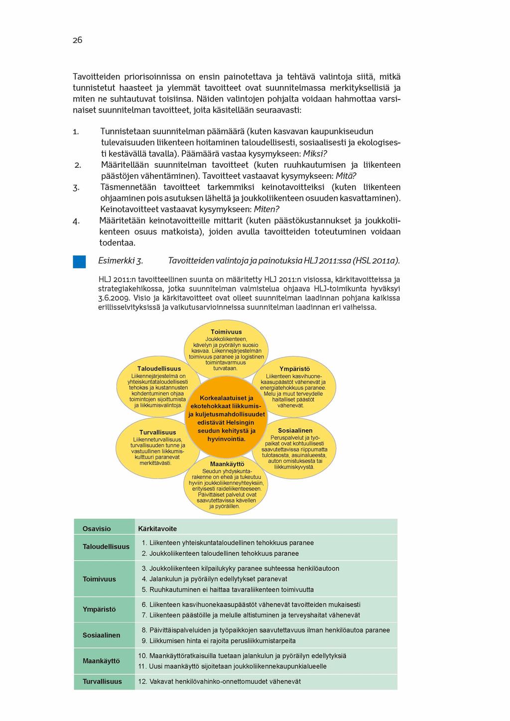 26 Tavoitteiden priorisoinnissa on ensin painotettava ja tehtävä valintoja siitä, mitkä tunnistetut haasteet ja ylemmät tavoitteet ovat suunnitelmassa merkityksellisiä ja miten ne suhtautuvat