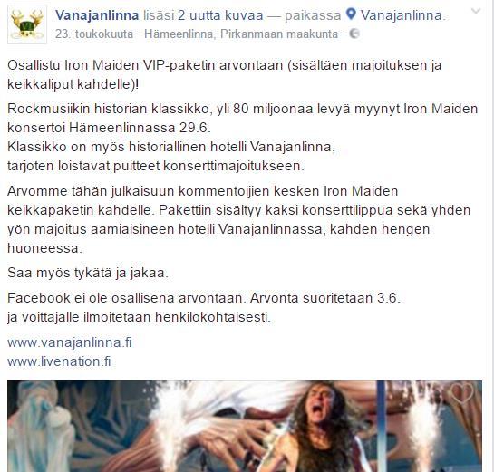 Kilpailut Facebookissa 7.3.2017 Nousiko tykkääjien määrä?