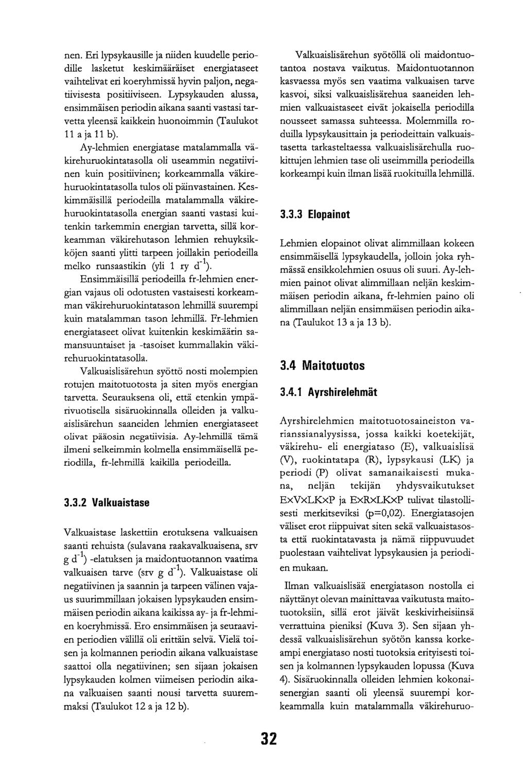 n. Eri lypsykausille ja niid kuudelle peridille lasketut keskimääräiset ergiataseet vaihtelivat eri keryhmissä hyvin paljn, negatiivisesta psitiivise.