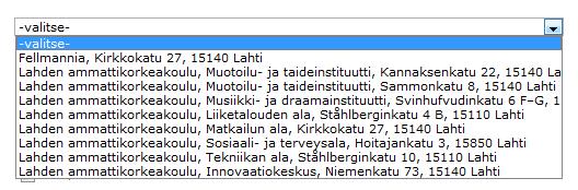 3 Opiskelumuoto* ja Opiskelumuodon lisäteksti Opiskelumuodot valintoja käytetään haun suodatuksissa.