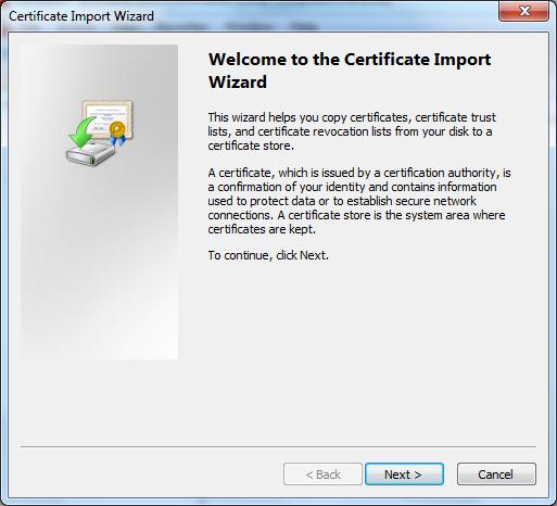 Liite1 17 (26) Kuva 20. Certificate Import Wizard ikkunassa jatketaan painamalla Next. 9.