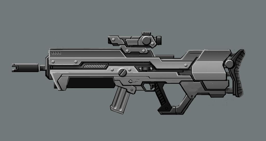7 3 3.1 Projekti Aloitus ja Shadowbox Projektinani päätin toteuttaa futuristisen ampuma-aseen. Ajattelin, että se ilmentää hyvin hard surface -mallin olemuksen.