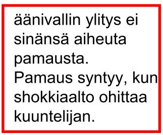 61 Kuvan perusteella saadaan yhtälö vt v (3.5.1) sin a = =. vs t vs Suhdetta v S / v, joka kertoo lentokoneen nopeuden äänennopeuksina, sanotaan Machin luvuksi.