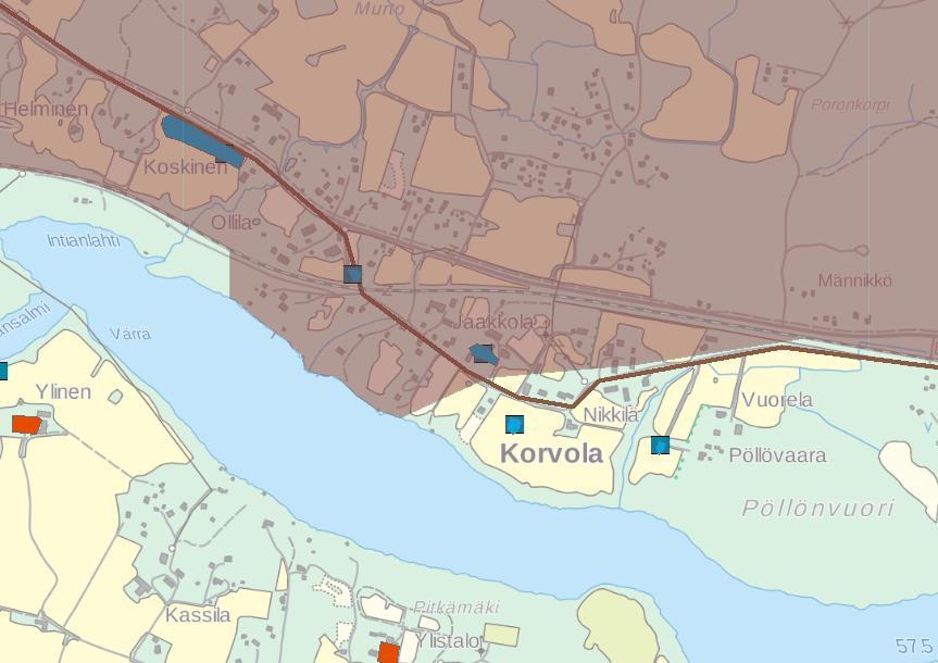 säilyttämismääräyksin. Nokian Korvolan ja Haaviston alue uudet kohteet: Korvolan kylätontti kartalla nro 11.