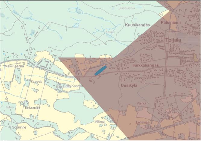 Päällekkäisyys muinaisjäännösrekisterin ja rakentumattomien kylätonttien mukaisilla alueilla Akaa Eevettulanmäki Kivivalli.