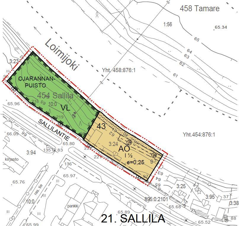 15 (17) Suunnittelualue on kaavoitettu erillispientalojen korttelialueeksi ja virkistysalueeksi ja sen pinta-ala on yhteensä 4 210 m 2.