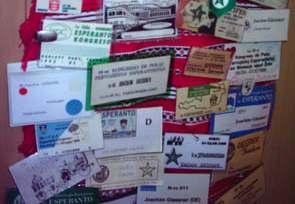 Esperanto Collections of decorative pins, badges, congress labels,