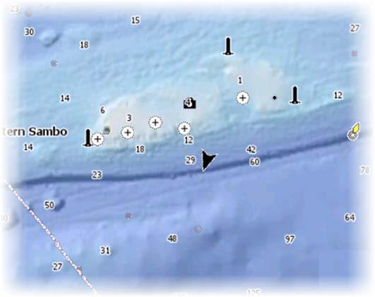 C-MAP-kohtaiset kartta-asetukset Suunta, laajennettu näkymä eteenpäin, 3D ja