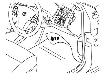 J3905054 92 Autot ilman matkustamon pistorasiaa Käännä lattiamatto syrjään, jotta voit vetää johtosarjaa taaksepäin autossa.