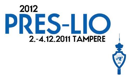 PRES-LIO 02.-04.12.2011 Tampereella Ensi vuoden hallituksen puheenjohtajalle (PRES) ja tiedottajalle (LIO) suunnattu koulutustilaisuus pidetään Tampereen Nkk:n toimesta Tampereella, www.tnkk.