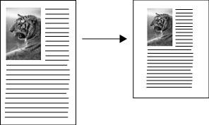 Huomautus Esimerkin prosenttiluku, Legal > Ltr 72%, ei ehkä vastaa näytössä näkyvää prosenttilukua. Legal-kokoisen asiakirjan kopioiminen Letter-kokoiselle paperille 1.