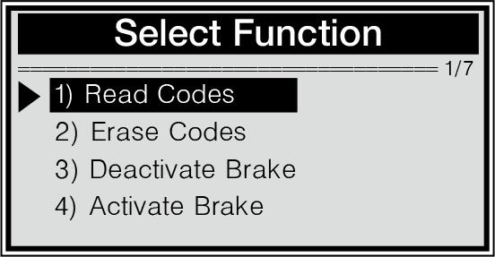 4.3 EPB:n diagnosointi Mercedes SBC:ssä Seisontajarrun huoltotyökalun avulla voidaan avata/lukita SBC (Sensotronic Brake Control)-toiminnot, vaihtaa jarrunesteet/ ilmata jarrujärjestelmä, tutkia onko