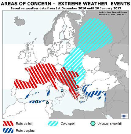 Euroopan sää sadon 2017 kannalta 6 -EU:n