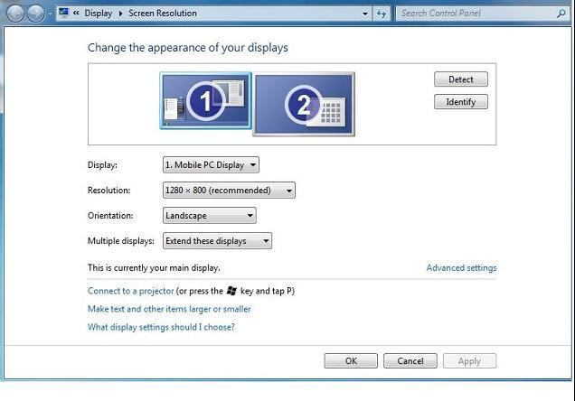 3. USB-näytön käyttö 3.3 Näytön ohjaus Windows 7 -käyttöjärjestelmä Windows 7:ssä voi määrittää DisplayLink-laitteenWindows Display Properties (WDP) -ikkunassa.