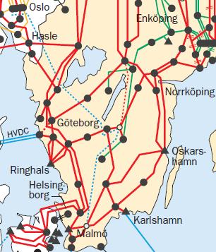 15 SouthWest Link Kuvaus: Statnett ja Svenska Kraftnät suunnittelevat kolminapaista VSC HVDC-yhteyttä Oslon alueelta Skåneen. Keskinavasta toteutetaan 400 kv vaihtosähköyhteys Hallsbergiin.