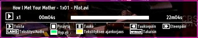 Kanavan nimi näkyy yhdessä sen kanavaluettelonumeron kanssa. Vihje: Kaikki kanavat eivät lähetä ohjelmatietoja. Jos ohjelmien nimi tai aika ei ole käytettävissä, näkyy tietoruutu tyhjänä.