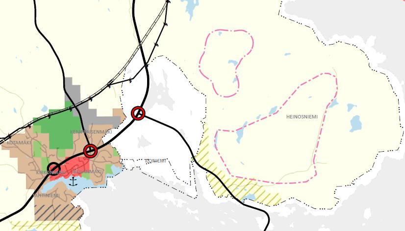 30 merkitty kohteet Heinosniemi ja Maatianvuori, jotka sijaitsevat Korpilahden keskustasta itään (kuva 8).