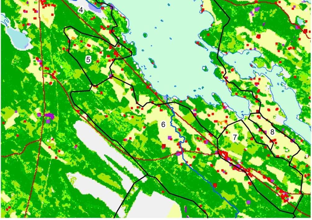 maankäyttö Corine2006-aineiston mukaan.