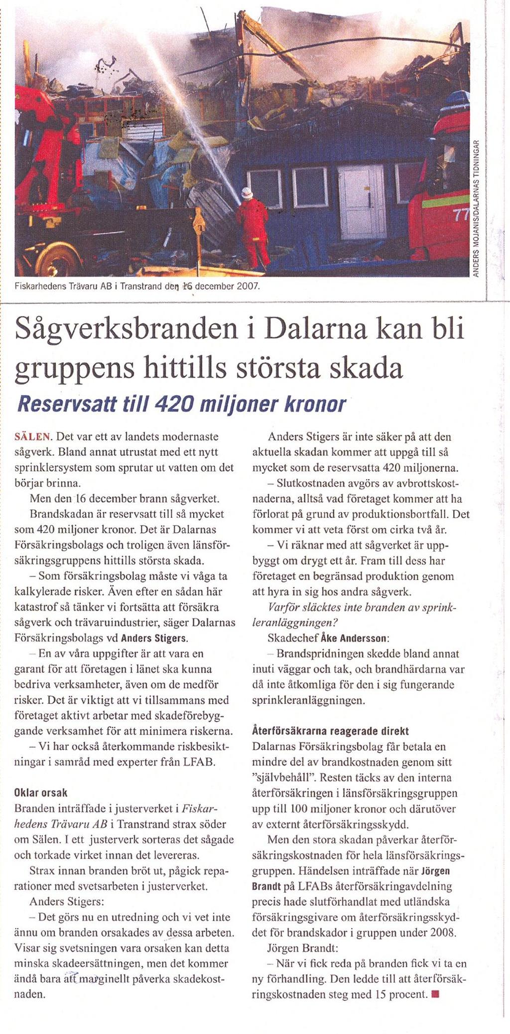 Tulityövahinko Ruotsissa 16.12.