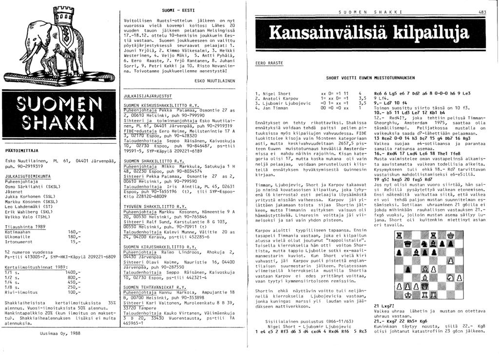 SUOMI - EESTI Voitollisen Ruotsi-ottelun jälkeen on nyt vuorossa vielä kovempi koitos: Lähes 20 vuoden tauon jälkeen pelataan Helsingissä 17.-18.12. ottelu 10-henkisin joukkuein Eestiä vastaan.