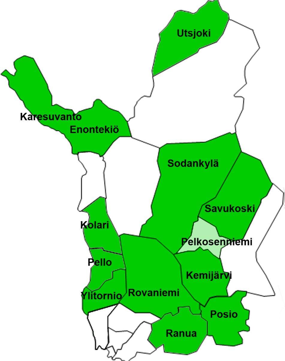 Virtu-palvelupisteiden kunnat Enontekiö: kunnan virastotalo Enontekiö, Karesuvanto: koulu (avajaiset tulossa) Kemijärvi: kirjasto Kolari: kunnan virastotalo (avajaiset tulossa) Pello: kunnan