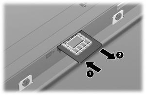 7. Paina SIM-korttia (1) ja ota se sitten ulos korttipaikasta (2). 8. Vaihda akku. 9.