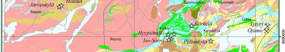 muut (1997) laatimalla geologisella kartalla. 2 SUORITETUT TUTKIMUKSET 2.