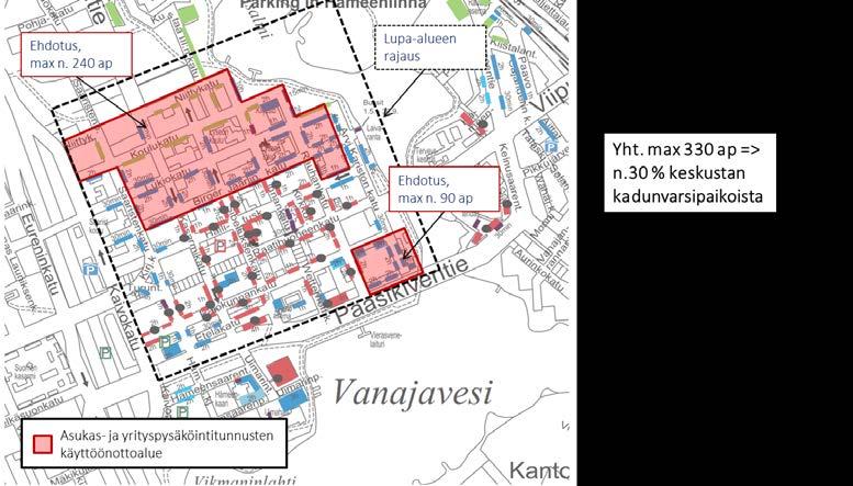 8 (15) Hämeenlinnan keskstan pysäköintistrategia Kva 5. Valitt vaihtoehto 3.