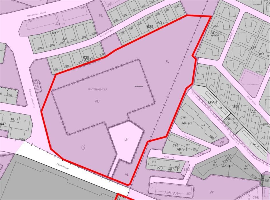 14. Rinteenkentän alue Vastuuhenkilö: Johannes Jutila Alueelle asuinpientalojen korttelialue. Pinta-ala (%) 62 000 m² (100%) Asuntoja n. 25 kappaletta.