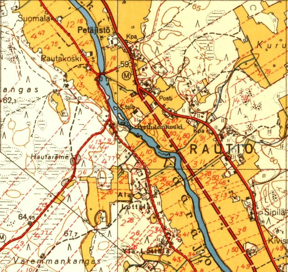 9 Kartta 5. Ote vuoden 1955 peruskartasta. 6.